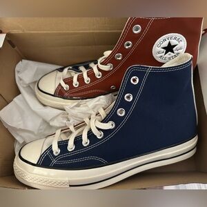 New Hi Top Converse - Brown and Navy - size 9 men size 11 women